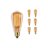 Vintage-style light bulb with six smaller bulbs on a white background